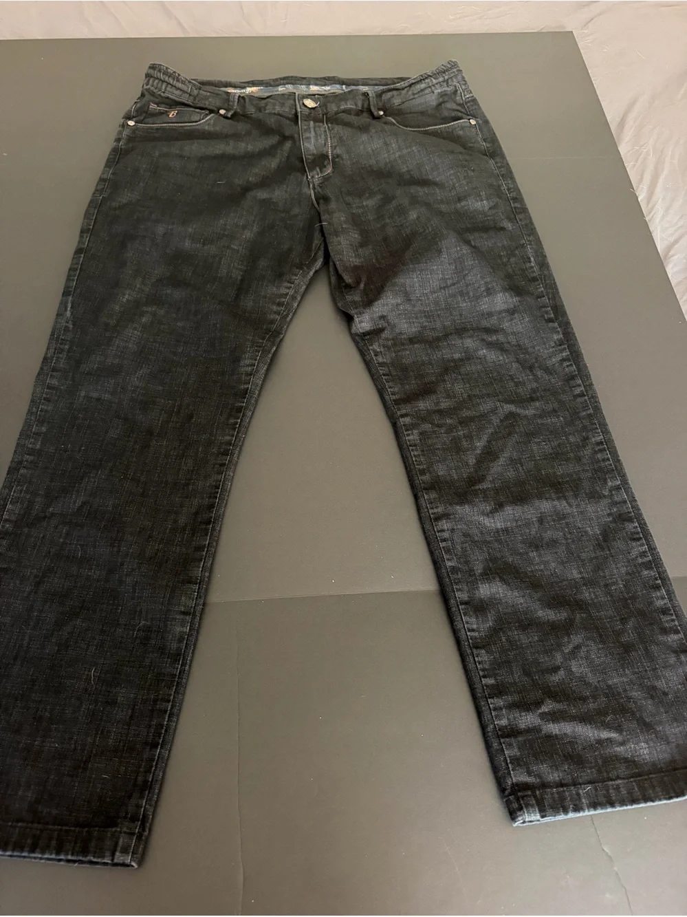 Frank Bernhard Men's Black/Blue Straight Leg Jeans Mens 36
